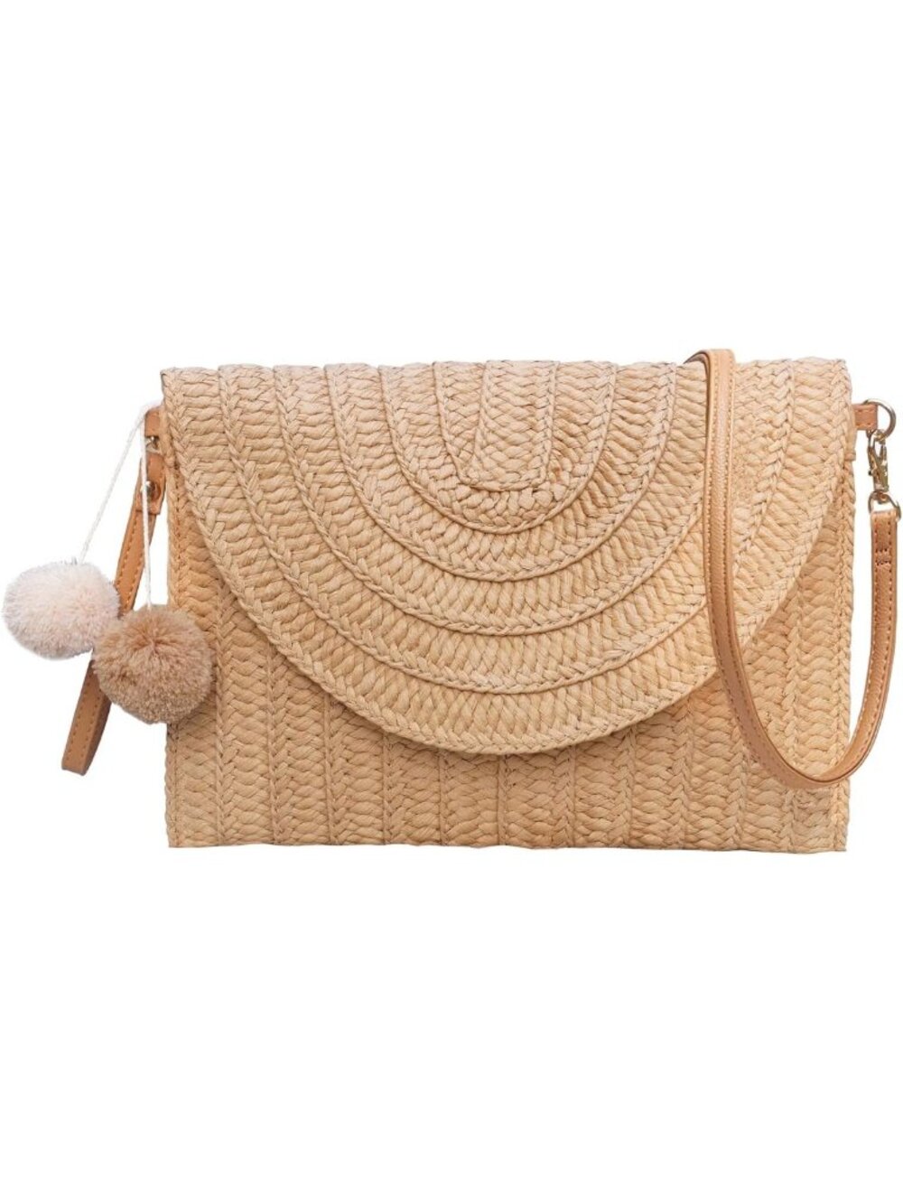 Woven Straw Shoulder Bag for Women | Beach Purse & Envelope Clutch Wallet